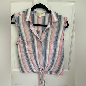 Cloth and Stone Linen Front Tie Top- Sz S